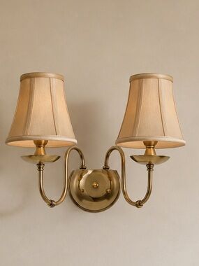 Vintage Champagne Gold Fabric Bell Chandelier/Sconce/Lamp Shades Clip On